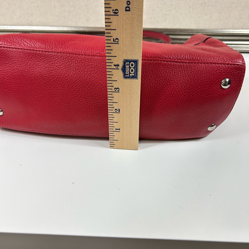 Coach Penelope Red Pebble Leather Shoulder Bag - Picture 14 of 14